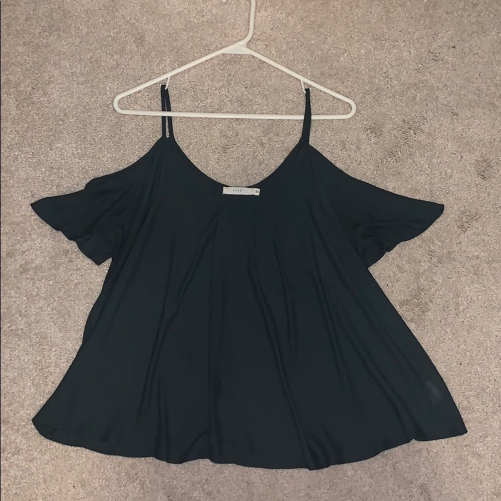Green off the shoulder blouse